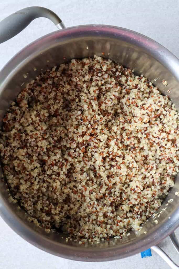 Fluffy quinoa in pot