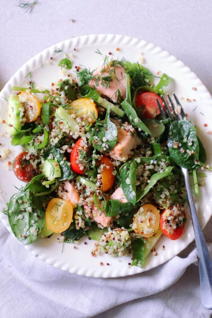 Salmon quinoa salad