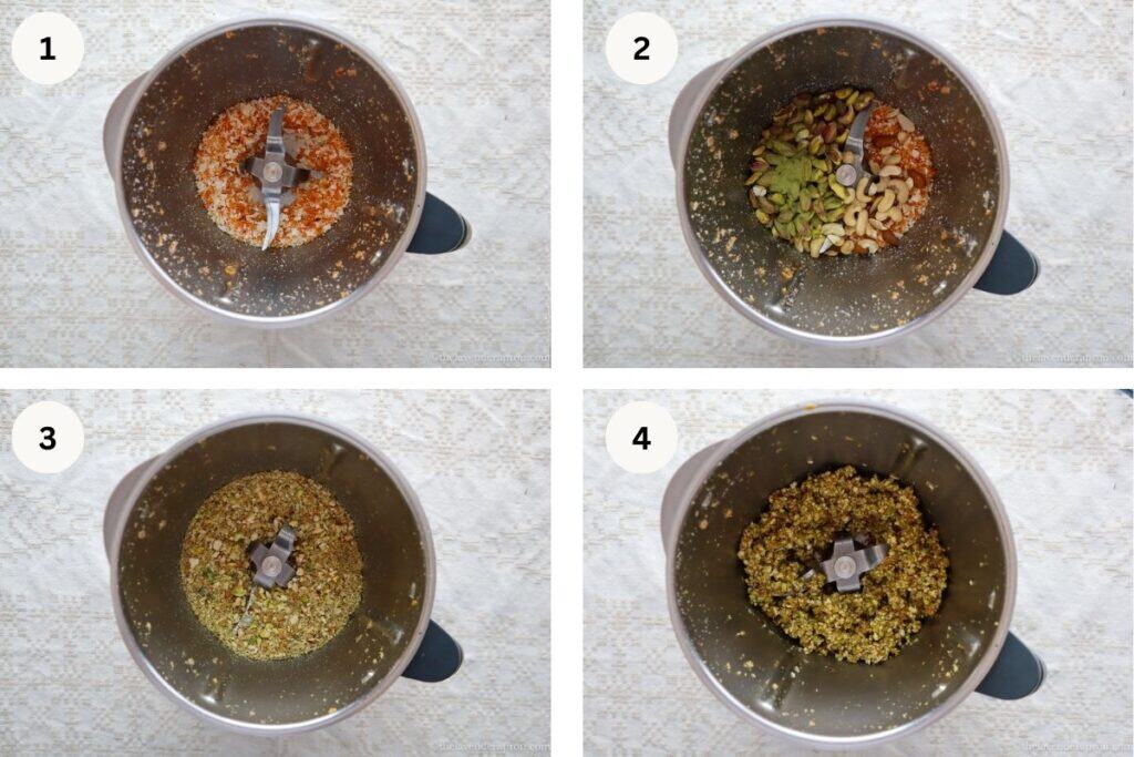 How to make matcha pistachio energy balls in a food processor in four easy steps.