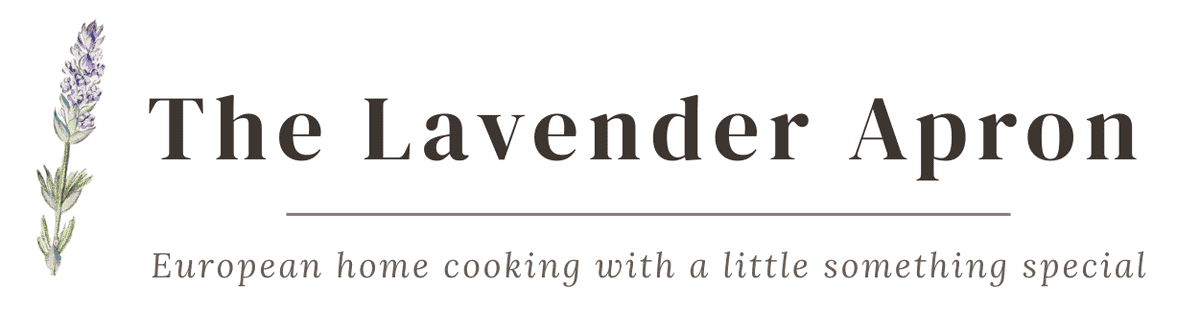 The Lavender Apron food blog logo with a lavender sprig.